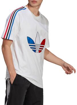 T-Shirt Adidas Adicolor Tricolor Branco Homem
