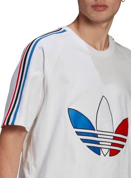 T-Shirt Adidas Adicolor Tricolor Branco Homem