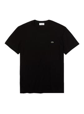 T-Shirt Lacoste Black Peak Collar Mulheres