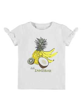 T-Shirt Name It Jalma Branco para Menina