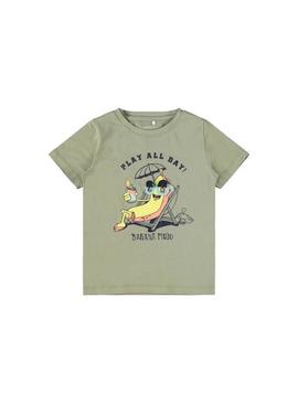 T-Shirt Name It Jasper Verde para Menina