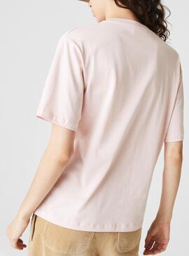 T-Shirt Lacoste V-neck Rosa para Mulher