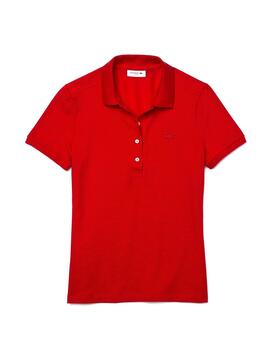 Polo Lacoste Bord-Cotes Vermelho para Mulher