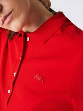 Polo Lacoste Bord-Cotes Vermelho para Mulher