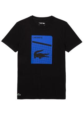 T-Shirt Lacoste Sport Respirável Preto Homem
