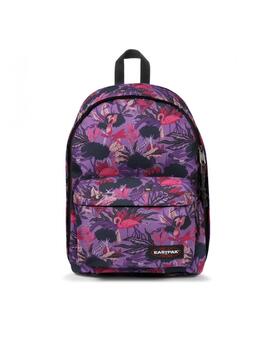 Mochila EastPak Out Of Office Roxo Floral Unissex