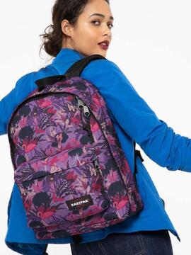 Mochila EastPak Out Of Office Roxo Floral Unissex