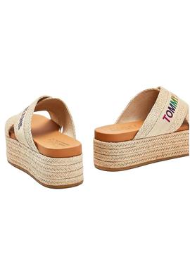 Sandálias Tommy Jeans Rainbow Bege para Mulher