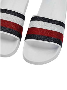 Flip flops Tommy Jeans Shimmery Branco para Mulher