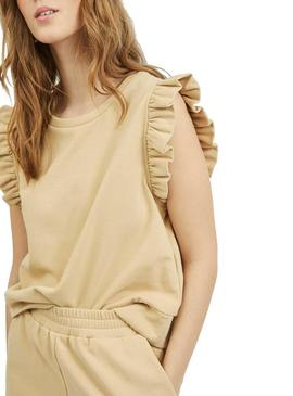 T-Shirt Vila Visvilla Beige para Mulher