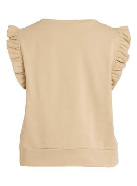 T-Shirt Vila Visvilla Beige para Mulher