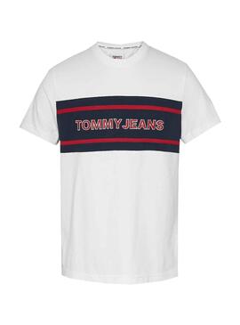 T-Shirt Tommy Jeans Stripe Colorblock Branco