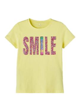 T-Shirt Name It Mentos Denisa Amarelo para Mulher