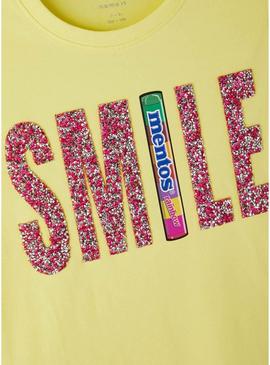 T-Shirt Name It Mentos Denisa Amarelo para Mulher