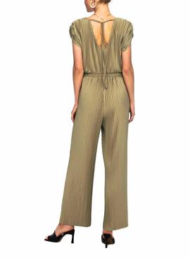 Jumpsuit Only Mary Plisado Verde para Mulher