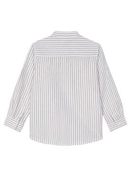 Camisa Mayoral Lino Stripes Branco para Menino