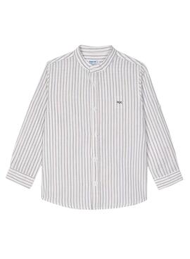 Camisa Mayoral Lino Stripes Branco para Menino