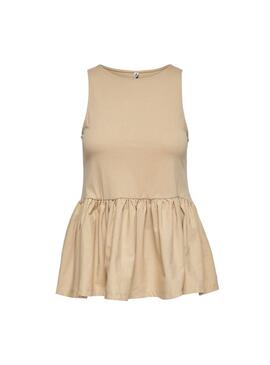 Top Only Emilia Life Beige para Mulher