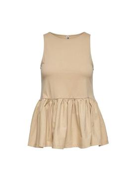 Top Only Emilia Life Beige para Mulher