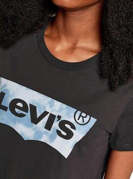 T-Shirt Levis Blown Up Tie Preto para Mulher