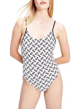 Swimsuit Tommy Jeans Cheeky One-Piece Branco Mulher