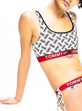 Top Biquíni Tommy Jeans Bralette Branco para Mulher