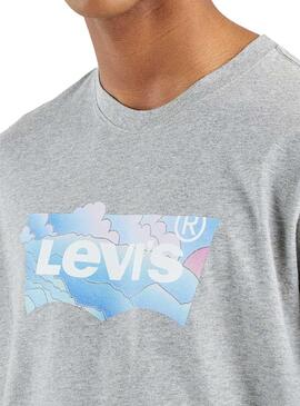 T-Shirt Levis Badwing Cloud Cinza para Homem