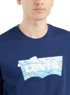 T-Shirt Levis Badwing Cloud Azul Marinho Homem