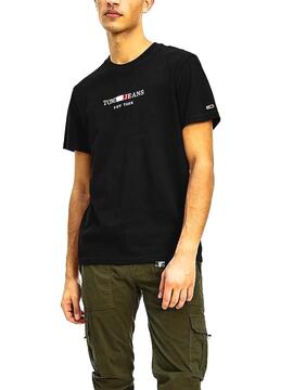T-Shirt Tommy Jeans Timeless Preto para Homem