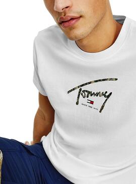 T-Shirt Tommy Jeans Hand Written Branco Homem