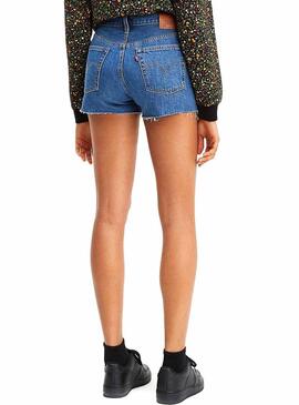 Short Levis 501 Logo Cintura Mulher