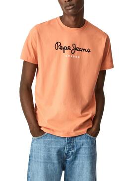 T-Shirt Pepe Jeans Eggo Orange para Homem