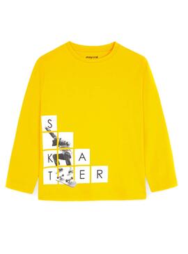 T-Shirt Mayoral Skater Miel Amarelo para Menino