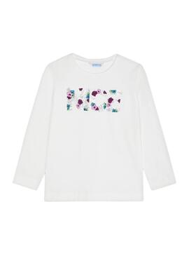 T-Shirt Mayoral Serigrafia Branco para Menina