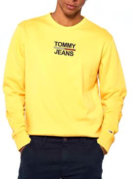 Sweat Tommy Jeans Essential Amarelo Homem