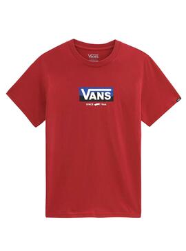 T-Shirt Vans Easy Logo Vermelho para Menino