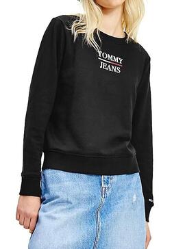 Sweat Tommy Jeans Terry Logo Preto para Mulher