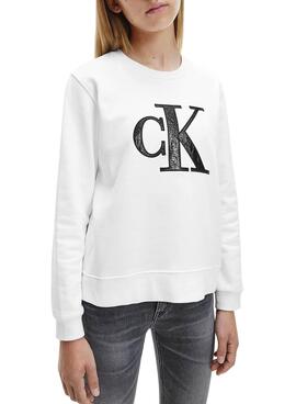 Sweat Calvin Klein Jeans Jumpsuitgram Branco Menina