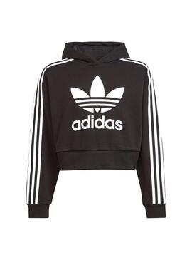 Sweat Adidas Cropped Hoodie Preto para Menina