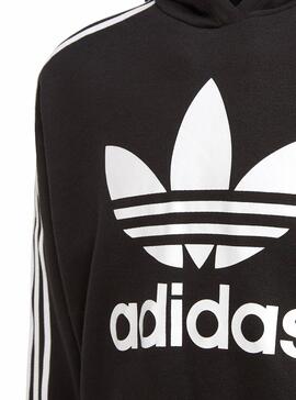 Sweat Adidas Cropped Hoodie Preto para Menina