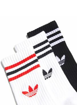 Maias Adidas Crew Sock Branco e Preto Para Meninos e Meninas