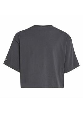 T-Shirt Adidas Cropped Preto para Menina