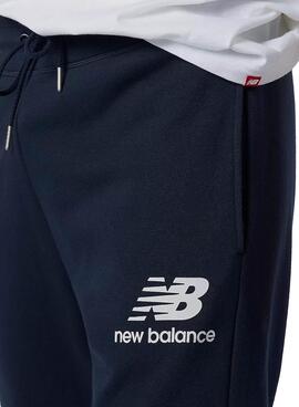 Calças New Balance Stack Logo Azul Marinho Homem