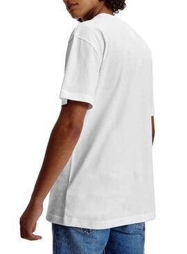 T-Shirt Tommy Jeans Small Text Branco Homem
