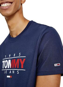 T-Shirt Tommy Jeans Logo 1985 Azul para Homem