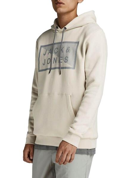 jack and jones moletom com capuz beige