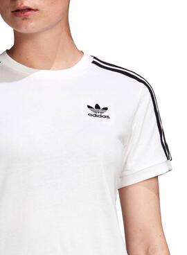 T-Shirt Adidas 3 Bandas Branco para Mulher