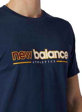 T-Shirt New Balance Atletismo Azul para Homem
