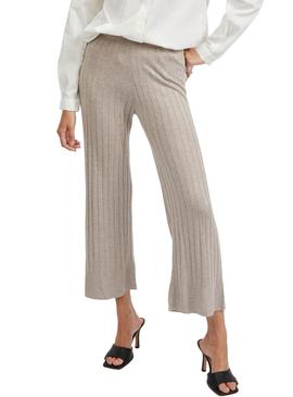 Calças Culotte Vila Viribbia Beige para Mulher