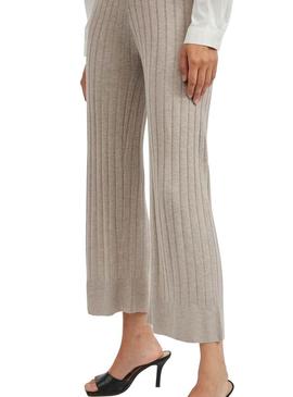 Calças Culotte Vila Viribbia Beige para Mulher